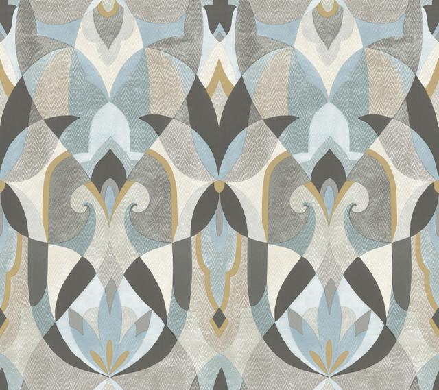 Malta Neutal & Blue Wallpaper by York Wallcoverings Designer Mediterranean Covers about 60.8 square feet 27-in by 27-ft long roll Prepasted 24 - Swanky Fabrics - Malta Neutal & Blue Wallpaper by York Wallcoverings Designer Mediterranean Covers about 60.8 square feet 27-in by 27-ft long roll Prepasted 24 - Swanky Fabrics -