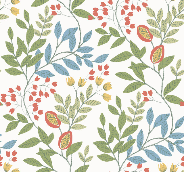 Eden Retreat White & Multi Wallpaper by York Wallcoverings Designer Mediterranean Covers about 60.8 square feet 27-in by 27-ft long roll Prepasted 25.25 - Swanky Fabrics - Eden Retreat White & Multi Wallpaper by York Wallcoverings Designer Mediterranean Covers about 60.8 square feet 27-in by 27-ft long roll Prepasted 25.25 - Swanky Fabrics -
