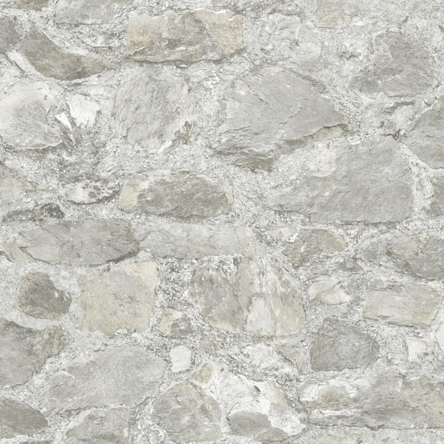 Field Stone Grey Wallpaper by York Wallcoverings Designer Mediterranean Covers about 56.9 square feet 20.8-in by 32.8-ft long roll Unpasted 20.75 - Swanky Fabrics - Field Stone Grey Wallpaper by York Wallcoverings Designer Mediterranean Covers about 56.9 square feet 20.8-in by 32.8-ft long roll Unpasted 20.75 - Swanky Fabrics -