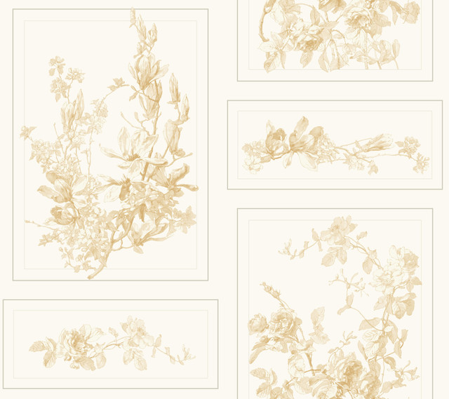 The Magnolia Brown & White Wallpaper by Magnolia Home Designer Magnolia Home Covers about 60.8 square feet 27-in by 27-ft long roll Prepasted 24 - Swanky Fabrics - The Magnolia Brown & White Wallpaper by Magnolia Home Designer Magnolia Home Covers about 60.8 square feet 27-in by 27-ft long roll Prepasted 24 - Swanky Fabrics -