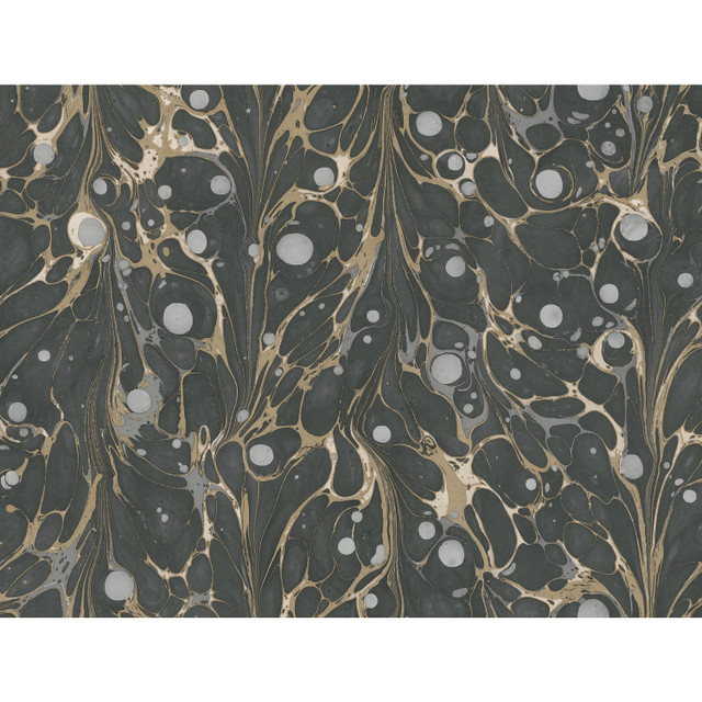 Marbled Endpaper Black & Gold Wallpaper by York Wallcoverings Designer Shimmering Finishes Covers about 60.8 square feet 27-in by 27-ft long roll Unpasted 20.5 - Swanky Fabrics - Marbled Endpaper Black & Gold Wallpaper by York Wallcoverings Designer Shimmering Finishes Covers about 60.8 square feet 27-in by 27-ft long roll Unpasted 20.5 - Swanky Fabrics -