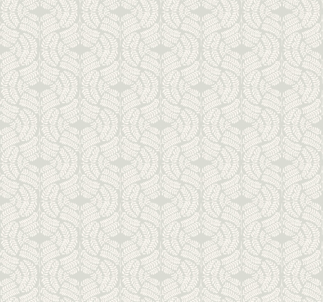 Fern Tile Light Grey Wallpaper by York Wallcoverings Designer Handpainted Traditionals Covers about 60.8 square feet 27-in by 27-ft long roll Prepasted 25.25 - Swanky Fabrics - Fern Tile Light Grey Wallpaper by York Wallcoverings Designer Handpainted Traditionals Covers about 60.8 square feet 27-in by 27-ft long roll Prepasted 25.25 - Swanky Fabrics -