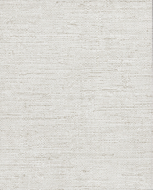 Essence White Metallic Wallpaper by York Wallcoverings Designer Grasscloth Resource Library Covers about 60.8 square feet 27-in by 27-ft long roll Unpasted 0 - Swanky Fabrics -