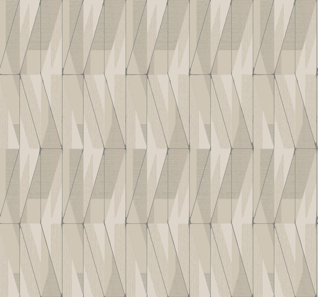 On an Angle Beige Wallpaper by York Wallcoverings Designer Geometric Resource Library Covers about 60.8 square feet 27-in by 27-ft long roll Prepasted 25.25 - Swanky Fabrics -