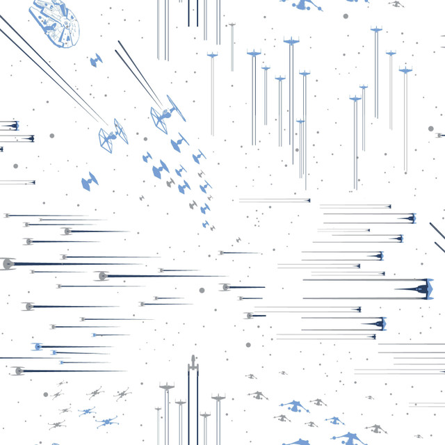 Star Wars: Galactic Battles Blue Wallpaper by York Wallcoverings Designer Disney Kids Vol. 4 Covers about 56.4 square feet 20.5-in by 33-ft long roll Unpasted 20.5 - Swanky Fabrics - Star Wars: Galactic Battles Blue Wallpaper by York Wallcoverings Designer Disney Kids Vol. 4 Covers about 56.4 square feet 20.5-in by 33-ft long roll Unpasted 20.5 - Swanky Fabrics -