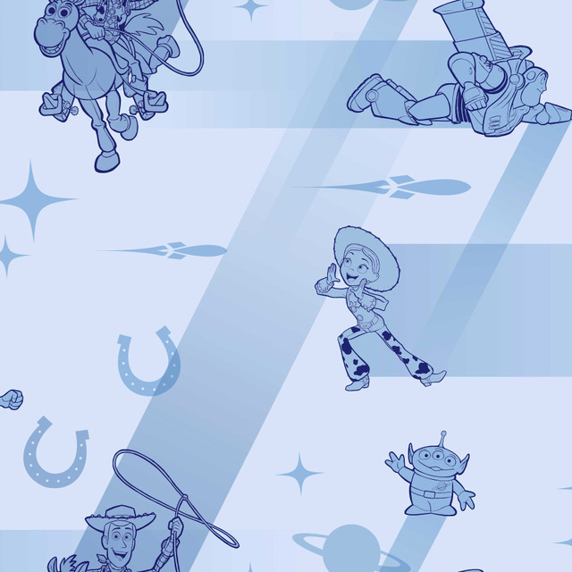Disney & Pixar Toy Story 4 Retro Blue Wallpaper by York Wallcoverings Designer Disney Kids Vol. 4 Covers about 56.4 square feet 20.5-in by 33-ft long roll Unpasted 20.5 - Swanky Fabrics - Disney & Pixar Toy Story 4 Retro Blue Wallpaper by York Wallcoverings Designer Disney Kids Vol. 4 Covers about 56.4 square feet 20.5-in by 33-ft long roll Unpasted 20.5 - Swanky Fabrics -