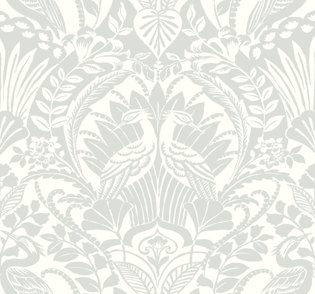 Egret Damask Green Wallpaper by York Wallcoverings Designer Damask Resource Library Covers about 60.8 square feet 27-in by 27-ft long roll Prepasted 25.25 - Swanky Fabrics - Egret Damask Green Wallpaper by York Wallcoverings Designer Damask Resource Library Covers about 60.8 square feet 27-in by 27-ft long roll Prepasted 25.25 - Swanky Fabrics -