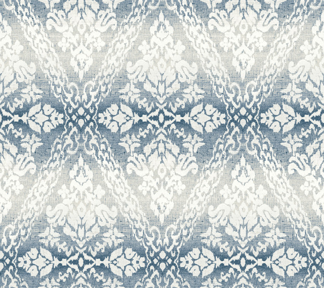 Tudor Diamond Damask Navy Wallpaper by York Wallcoverings Designer Damask Resource Library Covers about 60.8 square feet 27-in by 27-ft long roll Prepasted 24 - Swanky Fabrics - Tudor Diamond Damask Navy Wallpaper by York Wallcoverings Designer Damask Resource Library Covers about 60.8 square feet 27-in by 27-ft long roll Prepasted 24 - Swanky Fabrics -