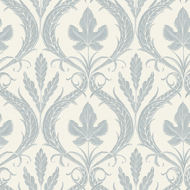 Adirondack Damask Blue & Beige Wallpaper by York Wallcoverings Designer Damask Resource Library Covers about 56.4 square feet 20.5-in by 33-ft long roll Prepasted 20.5 - Swanky Fabrics - Adirondack Damask Blue & Beige Wallpaper by York Wallcoverings Designer Damask Resource Library Covers about 56.4 square feet 20.5-in by 33-ft long roll Prepasted 20.5 - Swanky Fabrics -