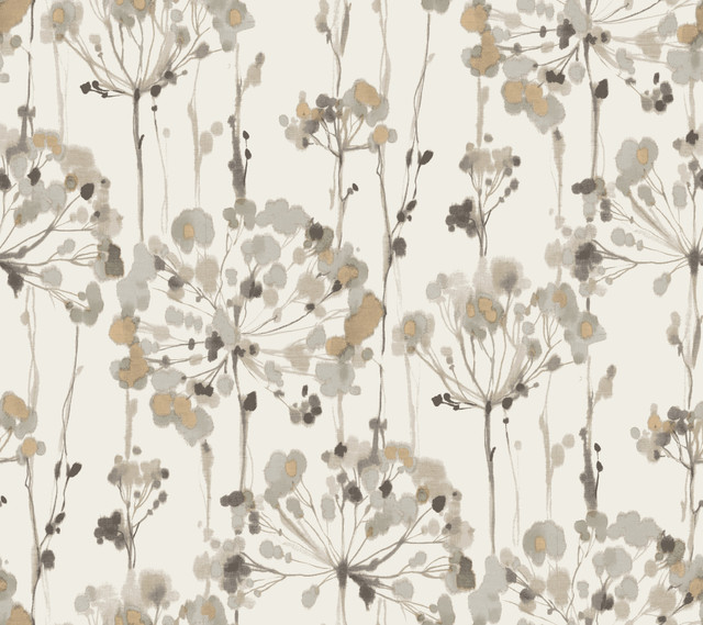 Flourish Beige Wallpaper by Candice Olson Designer Candice Olson Modern Artisan II Covers about 60.8 square feet 27-in by 27-ft long roll Unpasted 24 - Swanky Fabrics -
