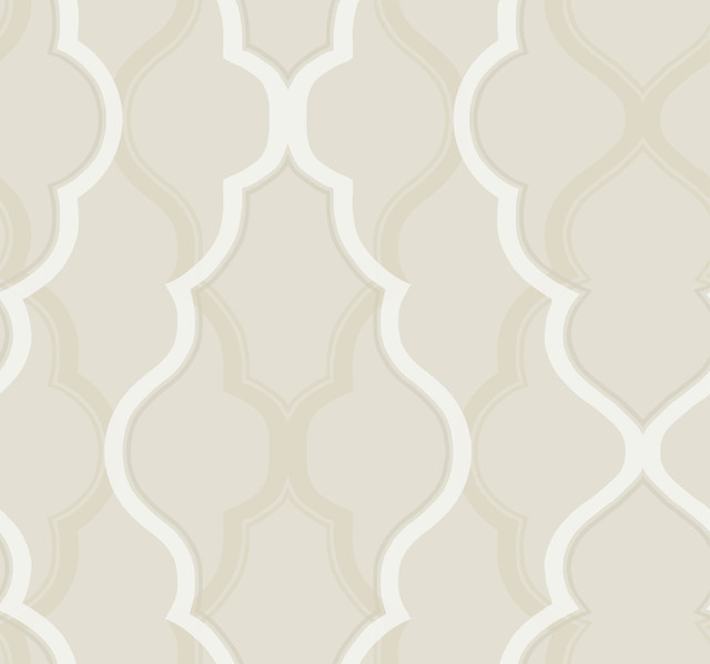 Double Damask Beige Wallpaper by Candice Olson Designer Candice Olson Modern Artisan II Covers about 60.8 square feet 27-in by 27-ft long roll Unpasted 25.25 - Swanky Fabrics -