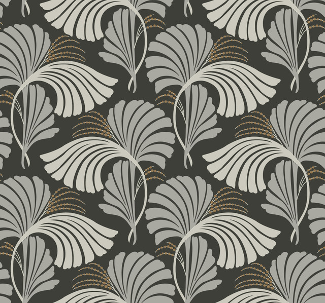Dancing Leaves Black Wallpaper by Candice Olson Designer Candice Olson After 8 Covers about 60.8 square feet 27-in by 27-ft long roll Unpasted 25.25 - Swanky Fabrics - Dancing Leaves Black Wallpaper by Candice Olson Designer Candice Olson After 8 Covers about 60.8 square feet 27-in by 27-ft long roll Unpasted 25.25 - Swanky Fabrics -