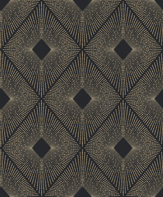 Harlowe Black & Gold Wallpaper by Inspired by Color Designer Antonina Vella Modern Metals Second Edition Covers about 56.9 square feet 20.8-in by 32.8-ft long roll Unpasted 12.6 - Swanky Fabrics - Harlowe Black & Gold Wallpaper by Inspired by Color Designer Antonina Vella Modern Metals Second Edition Covers about 56.9 square feet 20.8-in by 32.8-ft long roll Unpasted 12.6 - Swanky Fabrics -