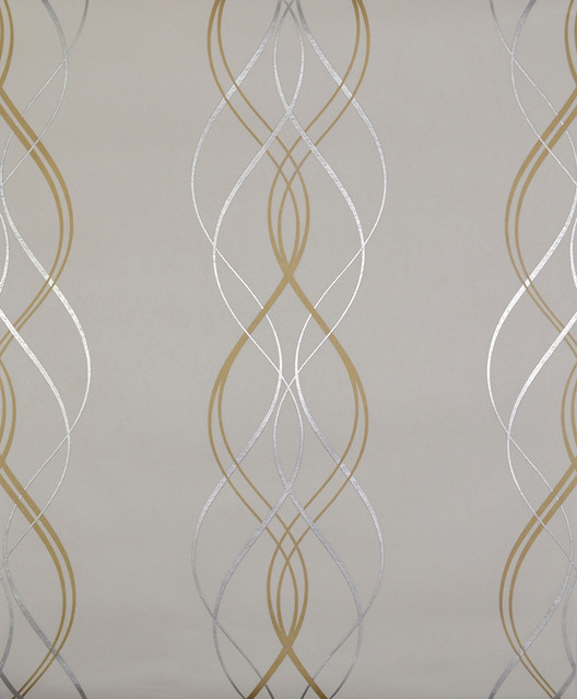 Aurora Gold & Pearl Wallpaper by Antonina Vella Designer Antonina Vella Modern Metals Covers about 56.9 square feet 20.8-in by 32.8-ft long roll Unpasted 12.6 - Swanky Fabrics - Aurora Gold & Pearl Wallpaper by Antonina Vella Designer Antonina Vella Modern Metals Covers about 56.9 square feet 20.8-in by 32.8-ft long roll Unpasted 12.6 - Swanky Fabrics -