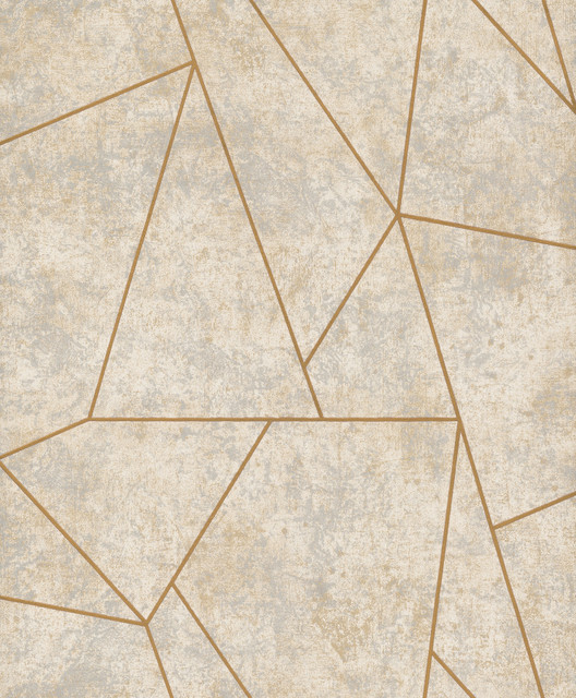 Nazca Neutral & Gold Wallpaper by Inspired by Color Designer Antonina Vella Modern Metals Second Edition Covers about 56.9 square feet 20.8-in by 32.8-ft long roll Unpasted 25.2 - Swanky Fabrics - Nazca Neutral & Gold Wallpaper by Inspired by Color Designer Antonina Vella Modern Metals Second Edition Covers about 56.9 square feet 20.8-in by 32.8-ft long roll Unpasted 25.2 - Swanky Fabrics -