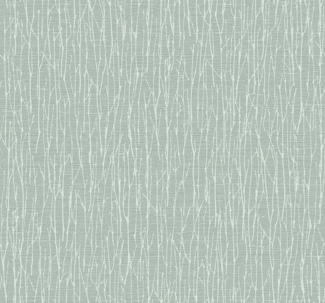 Woodland Twigs Sage Wallpaper by Antonina Vella Designer Antonina Vella Elegant Earth Covers about 60.8 square feet 27-in by 27-ft long roll Unpasted 25.25 - Swanky Fabrics -