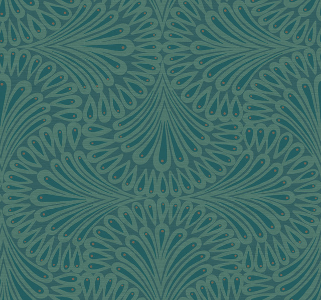 Cabaret Blue Wallpaper by Antonina Vella Designer Antonina Vella Deco Covers about 60.8 square feet 27-in by 27-ft long roll Unpasted 25.25 - Swanky Fabrics - Cabaret Blue Wallpaper by Antonina Vella Designer Antonina Vella Deco Covers about 60.8 square feet 27-in by 27-ft long roll Unpasted 25.25 - Swanky Fabrics -