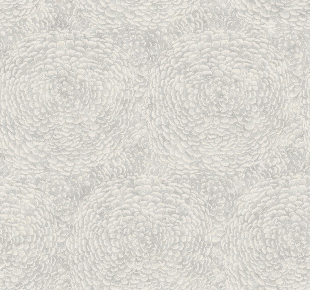 Floret Grey Wallpaper by Antonina Vella Designer Antonina Vella Boho Luxe Covers about 60.8 square feet 27-in by 27-ft long roll Unpasted 25.25 - Swanky Fabrics - Floret Grey Wallpaper by Antonina Vella Designer Antonina Vella Boho Luxe Covers about 60.8 square feet 27-in by 27-ft long roll Unpasted 25.25 - Swanky Fabrics -