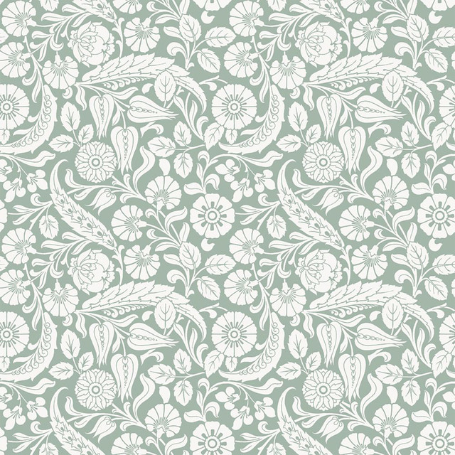 Cordelia Green Baroque Blooms Wallpaper by ESTA Home Designer Design Department Covers about 57.5 square feet 20.9-in by 33-ft long roll Unpasted 10.4 - Swanky Fabrics - Cordelia Green Baroque Blooms Wallpaper by ESTA Home Designer Design Department Covers about 57.5 square feet 20.9-in by 33-ft long roll Unpasted 10.4 - Swanky Fabrics -