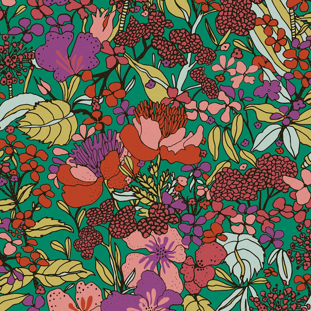 Zetta Multicolor Floral Riot Wallpaper by AS Creation Designer AS Creation Covers about 57.5 square feet 20.9-in by 33-ft long roll Unpasted 25.2 - Swanky Fabrics - Zetta Multicolor Floral Riot Wallpaper by AS Creation Designer AS Creation Covers about 57.5 square feet 20.9-in by 33-ft long roll Unpasted 25.2 - Swanky Fabrics -