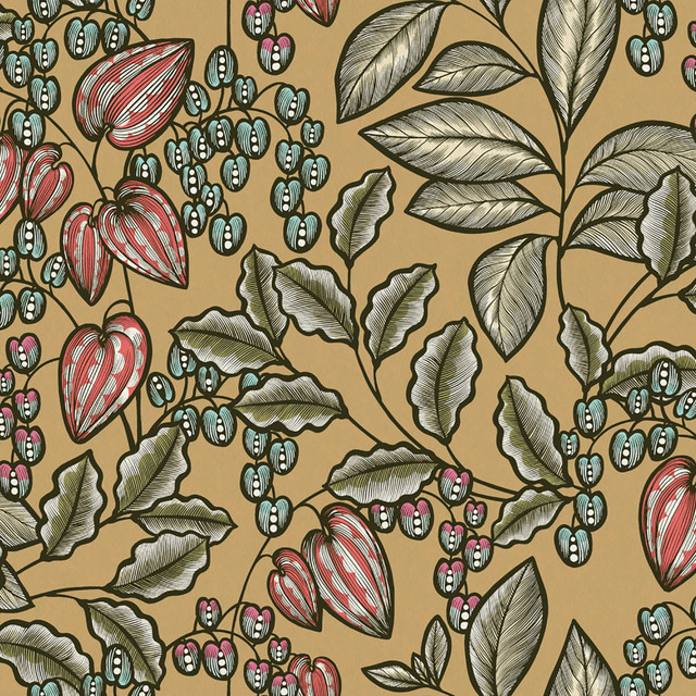 Leif Mustard Vine Trail Wallpaper by AS Creation Designer AS Creation Covers about 57.5 square feet 20.9-in by 33-ft long roll Unpasted 20.9 - Swanky Fabrics - Leif Mustard Vine Trail Wallpaper by AS Creation Designer AS Creation Covers about 57.5 square feet 20.9-in by 33-ft long roll Unpasted 20.9 - Swanky Fabrics -