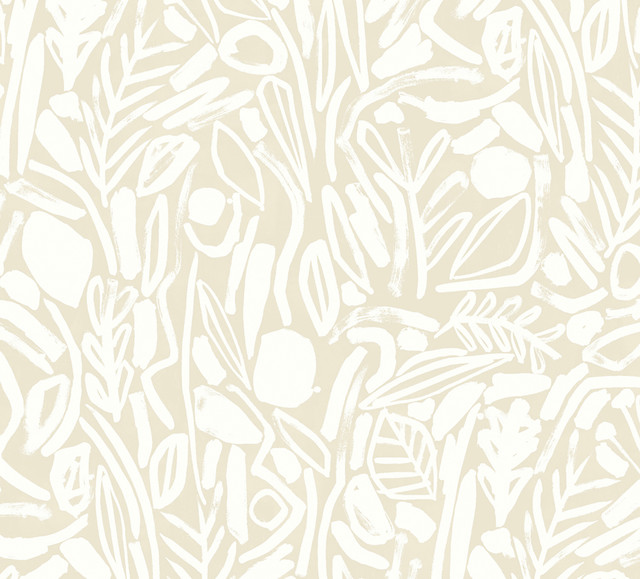 Verdure Neutral Painted Botanical Wallpaper by ohpopsi Designer Glasshouse Covers about 54.2 square feet 19.7-in by 33-ft long roll Unpasted 39.7 - Swanky Fabrics - Verdure Neutral Painted Botanical Wallpaper by ohpopsi Designer Glasshouse Covers about 54.2 square feet 19.7-in by 33-ft long roll Unpasted 39.7 - Swanky Fabrics -