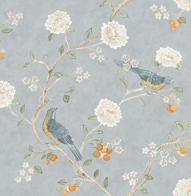 Wellesley Blue Heather Chinoiserie Wallpaper by A-Street Prints Designer Erin Gates Covers about 56.4 square feet 20.5-in by 33-ft long roll Unpasted 21 - Swanky Fabrics - Wellesley Blue Heather Chinoiserie Wallpaper by A-Street Prints Designer Erin Gates Covers about 56.4 square feet 20.5-in by 33-ft long roll Unpasted 21 - Swanky Fabrics -