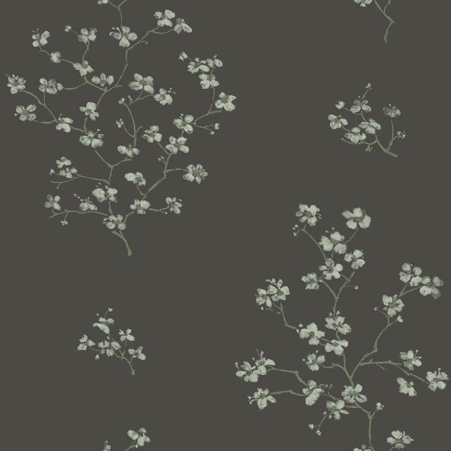 Morrible Black Floral Wallpaper by ESTA Home Designer Design Department Covers about 56.4 square feet 20.5-in by 33-ft long roll Unpasted 20.9 - Swanky Fabrics - Morrible Black Floral Wallpaper by ESTA Home Designer Design Department Covers about 56.4 square feet 20.5-in by 33-ft long roll Unpasted 20.9 - Swanky Fabrics -