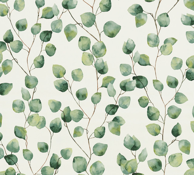 Hedera Green Painterly Vine Wallpaper by AS Creation Designer AS Creation Covers about 57.5 square feet 20.9-in by 33-ft long roll Unpasted 25.2 - Swanky Fabrics -