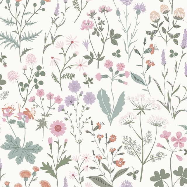 Letitia Purple Summer Meadows Wallpaper by ESTA Home Designer Design Department Covers about 57.5 square feet 20.9-in by 33-ft long roll Unpasted 20.9 - Swanky Fabrics - Letitia Purple Summer Meadows Wallpaper by ESTA Home Designer Design Department Covers about 57.5 square feet 20.9-in by 33-ft long roll Unpasted 20.9 - Swanky Fabrics -