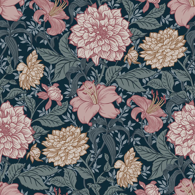 Persephone Multicolor Spring Blossoms Wallpaper by ESTA Home Designer Design Department Covers about 57.5 square feet 20.9-in by 33-ft long roll Unpasted 20.9 - Swanky Fabrics - Persephone Multicolor Spring Blossoms Wallpaper by ESTA Home Designer Design Department Covers about 57.5 square feet 20.9-in by 33-ft long roll Unpasted 20.9 - Swanky Fabrics -