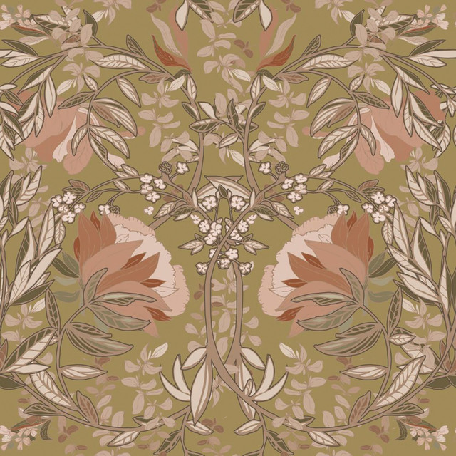 Ester Gold Nouveau Blooms Wallpaper by ESTA Home Designer Design Department Covers about 57.5 square feet 20.9-in by 33-ft long roll Unpasted 20.9 - Swanky Fabrics - Ester Gold Nouveau Blooms Wallpaper by ESTA Home Designer Design Department Covers about 57.5 square feet 20.9-in by 33-ft long roll Unpasted 20.9 - Swanky Fabrics -