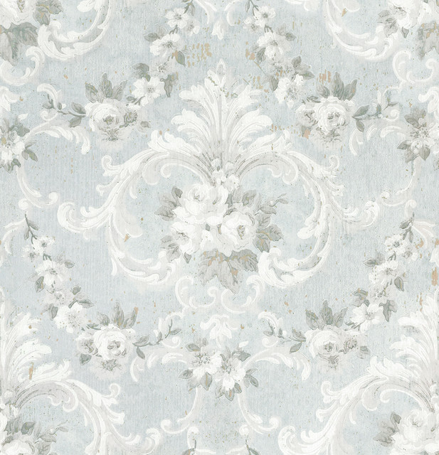 This Old Hudson Vintage Blue Rose Damask Wallpaper by A-Street Prints Designer Zio and Sons Covers about 56.4 square feet 20.5-in by 33-ft long roll Unpasted 21.65 - Swanky Fabrics - This Old Hudson Vintage Blue Rose Damask Wallpaper by A-Street Prints Designer Zio and Sons Covers about 56.4 square feet 20.5-in by 33-ft long roll Unpasted 21.65 - Swanky Fabrics -