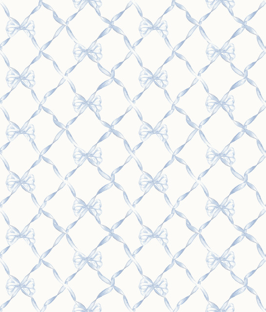 Baby Bow Blue Bella Ribbon Ribbon Trellis Wallpaper by A-Street Prints Designer LoveShackFancy Covers about 56.4 square feet 20.5-in by 33-ft long roll Unpasted 8 - Swanky Fabrics - Baby Bow Blue Bella Ribbon Ribbon Trellis Wallpaper by A-Street Prints Designer LoveShackFancy Covers about 56.4 square feet 20.5-in by 33-ft long roll Unpasted 8 - Swanky Fabrics -