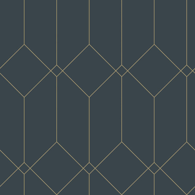 Trilliant Dark Blue Art Deco Motif Wallpaper by ESTA Home Designer Design Department Covers about 57.5 square feet 20.9-in by 33-ft long roll Unpasted 20.9 - Swanky Fabrics - Trilliant Dark Blue Art Deco Motif Wallpaper by ESTA Home Designer Design Department Covers about 57.5 square feet 20.9-in by 33-ft long roll Unpasted 20.9 - Swanky Fabrics -