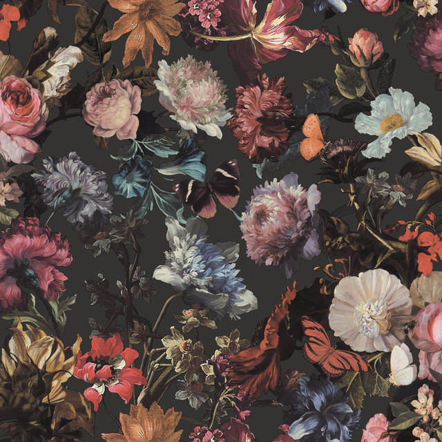 Zarinda Dark Grey Flowers Wallpaper by ESTA Home Designer Design Department Covers about 57.5 square feet 20.9-in by 33-ft long roll Unpasted 20.9 - Swanky Fabrics - Zarinda Dark Grey Flowers Wallpaper by ESTA Home Designer Design Department Covers about 57.5 square feet 20.9-in by 33-ft long roll Unpasted 20.9 - Swanky Fabrics -