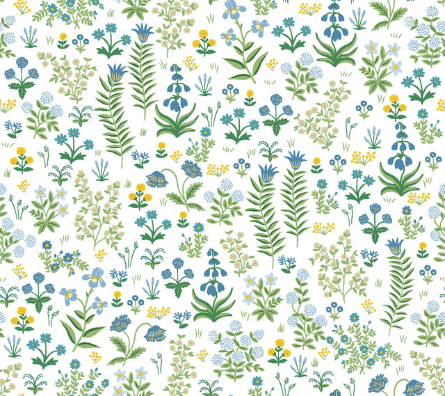 Menagerie Garden Blue Multicolor Peel & Stick Wallpaper by Rifle Paper Co. Designer P&S Rifle Paper 3 Covers about 45 square feet 27-in by 20-ft long roll Peel & Stick 24 - Swanky Fabrics - Menagerie Garden Blue Multicolor Peel & Stick Wallpaper by Rifle Paper Co. Designer P&S Rifle Paper 3 Covers about 45 square feet 27-in by 20-ft long roll Peel & Stick 24 - Swanky Fabrics -