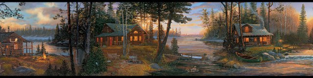 Cabin Fever Black & Brown Border by York Wallcoverings Designer Best Sellers Covers about 11.3 square feet 9-in by 15-ft long roll Prepasted 45 - Swanky Fabrics - Cabin Fever Black & Brown Border by York Wallcoverings Designer Best Sellers Covers about 11.3 square feet 9-in by 15-ft long roll Prepasted 45 - Swanky Fabrics -