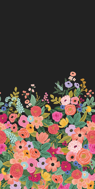 Garden Party Black Wall Mural by Rifle Paper Co. Designer Rifle Paper Co. 3rd Edition Covers 2 panels - measures 5.5-ft wide by 11.2-ft tall when assembled 33.25-in by 11.2-ft long roll Unpasted 0 - Swanky Fabrics - Garden Party Black Wall Mural by Rifle Paper Co. Designer Rifle Paper Co. 3rd Edition Covers 2 panels - measures 5.5-ft wide by 11.2-ft tall when assembled 33.25-in by 11.2-ft long roll Unpasted 0 - Swanky Fabrics -