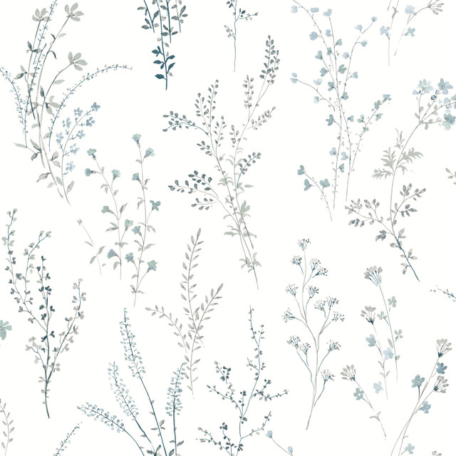 Wildflower Sprigs Blue & Green Peel & Stick Wallpaper by York Wallcoverings Designer Watercolor Botanicals Covers about 34.2 square feet 20.5-in by 20-ft long roll Peel & Stick 20.5 - Swanky Fabrics - Wildflower Sprigs Blue & Green Peel & Stick Wallpaper by York Wallcoverings Designer Watercolor Botanicals Covers about 34.2 square feet 20.5-in by 20-ft long roll Peel & Stick 20.5 - Swanky Fabrics -