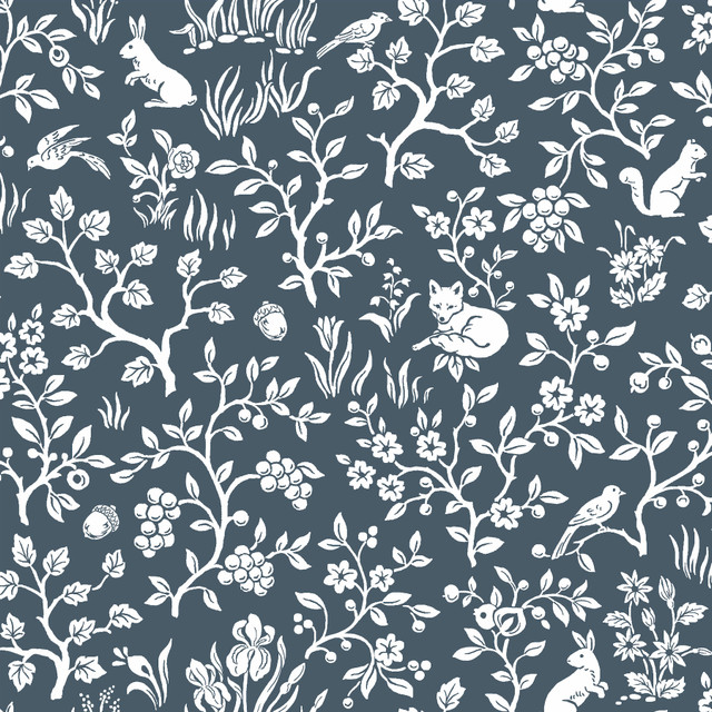 Magnolia Home Fox & Hare Navy Peel & Stick Wallpaper by Magnolia Home Designer York Premium Peel + Stick Covers about 34.2 square feet 20.5-in by 20-ft long roll Peel & Stick 20.5 - Swanky Fabrics - Magnolia Home Fox & Hare Navy Peel & Stick Wallpaper by Magnolia Home Designer York Premium Peel + Stick Covers about 34.2 square feet 20.5-in by 20-ft long roll Peel & Stick 20.5 - Swanky Fabrics -