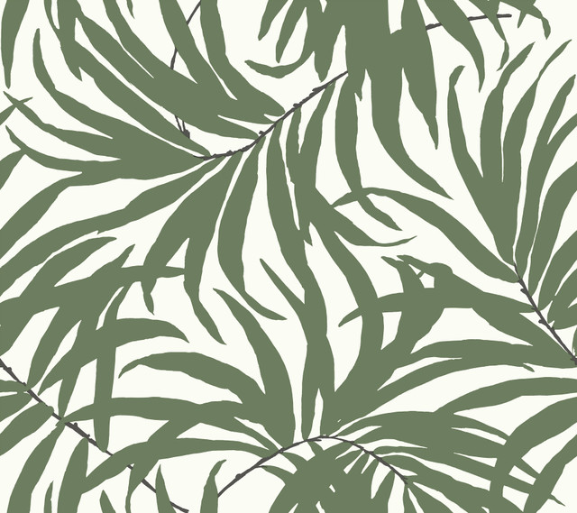 Bali Leaves Green Peel & Stick Wallpaper by York Wallcoverings Designer York Premium Peel + Stick Covers about 45 square feet 27-in by 20-ft long roll Peel & Stick 25.25 - Swanky Fabrics - Bali Leaves Green Peel & Stick Wallpaper by York Wallcoverings Designer York Premium Peel + Stick Covers about 45 square feet 27-in by 20-ft long roll Peel & Stick 25.25 - Swanky Fabrics -