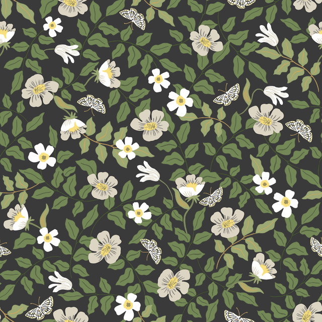 Primrose Off White & Black Peel & Stick Wallpaper by Rifle Paper Co. Designer Rifle Paper Co. Premium Peel & Stick Covers about 34.2 square feet 20.5-in by 20-ft long roll Peel & Stick 20.5 - Swanky Fabrics - Primrose Off White & Black Peel & Stick Wallpaper by Rifle Paper Co. Designer Rifle Paper Co. Premium Peel & Stick Covers about 34.2 square feet 20.5-in by 20-ft long roll Peel & Stick 20.5 - Swanky Fabrics -