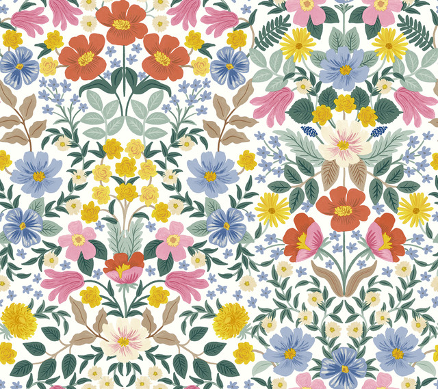 Bramble Garden White Peel & Stick Wallpaper by Rifle Paper Co. Designer P&S Rifle Paper 2 Covers about 45 square feet 27-in by 20-ft long roll Peel & Stick 24 - Swanky Fabrics - Bramble Garden White Peel & Stick Wallpaper by Rifle Paper Co. Designer P&S Rifle Paper 2 Covers about 45 square feet 27-in by 20-ft long roll Peel & Stick 24 - Swanky Fabrics -