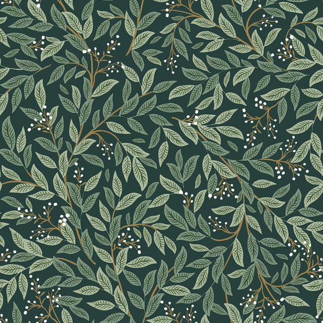 Willowberry Emerald Peel & Stick Wallpaper by Rifle Paper Co. Designer P&S Rifle Paper 2 Covers about 34.2 square feet 20.5-in by 20-ft long roll Peel & Stick 20.5 - Swanky Fabrics - Willowberry Emerald Peel & Stick Wallpaper by Rifle Paper Co. Designer P&S Rifle Paper 2 Covers about 34.2 square feet 20.5-in by 20-ft long roll Peel & Stick 20.5 - Swanky Fabrics -