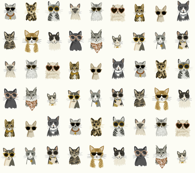 Cool Cats Grey & Gold Peel & Stick Wallpaper by Rifle Paper Co. Designer P&S Rifle Paper 2 Covers about 45 square feet 27-in by 20-ft long roll Peel & Stick 24 - Swanky Fabrics - Cool Cats Grey & Gold Peel & Stick Wallpaper by Rifle Paper Co. Designer P&S Rifle Paper 2 Covers about 45 square feet 27-in by 20-ft long roll Peel & Stick 24 - Swanky Fabrics -