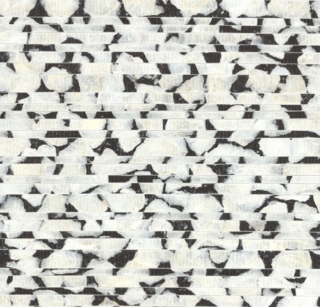 Capiz Offering Black & White Wallpaper by Carol Benson-Cobb Designer Carol Benson-Cobb Signature Covers about 72 square feet 36-in by 24-ft long roll Unpasted 0 - Swanky Fabrics -