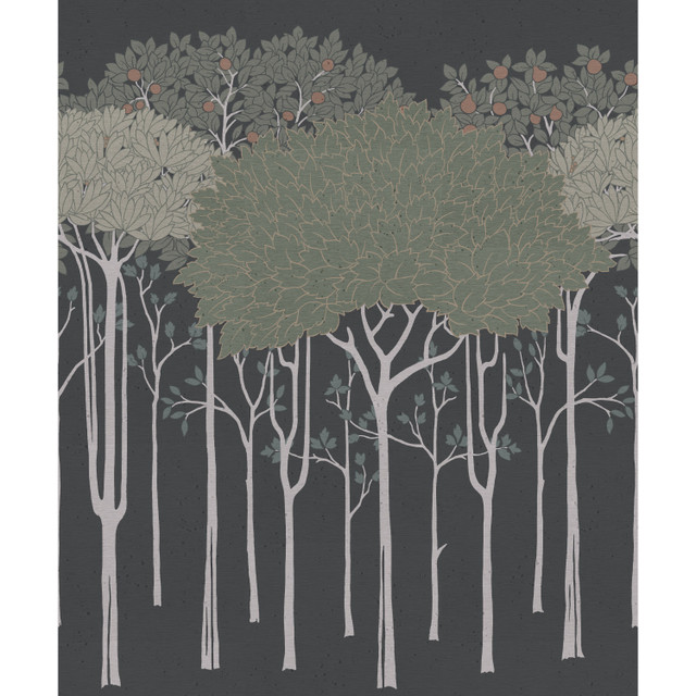 Oakwood Grove Black Wallpaper by Ronald Redding Designer Arts and Crafts Covers about 45 square feet 36-in by 15-ft long roll Unpasted 0 - Swanky Fabrics - Oakwood Grove Black Wallpaper by Ronald Redding Designer Arts and Crafts Covers about 45 square feet 36-in by 15-ft long roll Unpasted 0 - Swanky Fabrics -