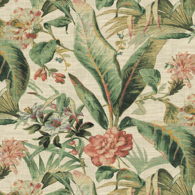 Eternal Bloom Woodrose by PK Lifestyles Designer Fabric - 75% cotton, 25% linen Pakistan 15000 Horizontal: 27 and Vertical: 27 54 - Swanky Fabrics -