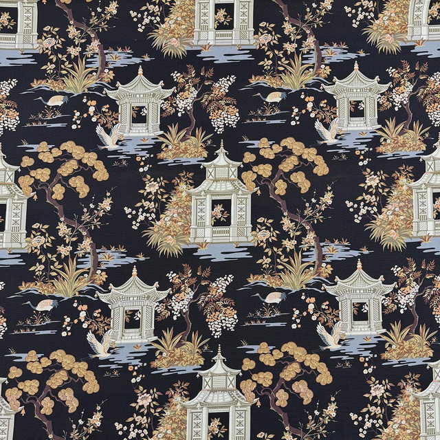 Ateri Midnight by Magnolia Designer Fabric - 100% Cotton Mexico 80000 Horizontal: 18 and Vertical: 16.8 54 - Swanky Fabrics -